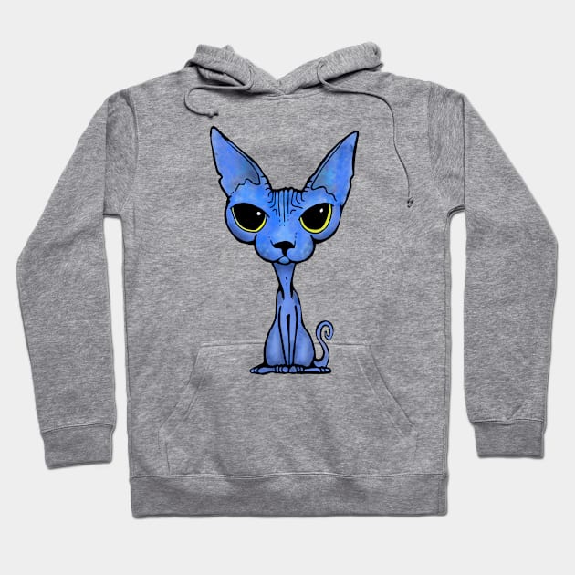 Blue Sphynx Hoodie by Dracorubio